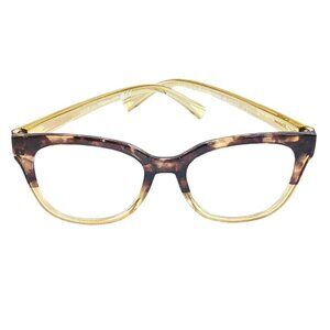 BETSEY JOHNSON WOMEN'S READING GLASSES +2.00 - GOLD & TORTOISE RECTANGLE FRAME